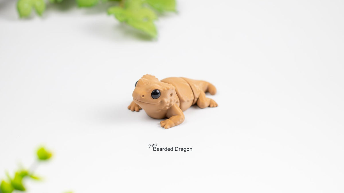 Baby Bearded Dragon fidget toy, front view