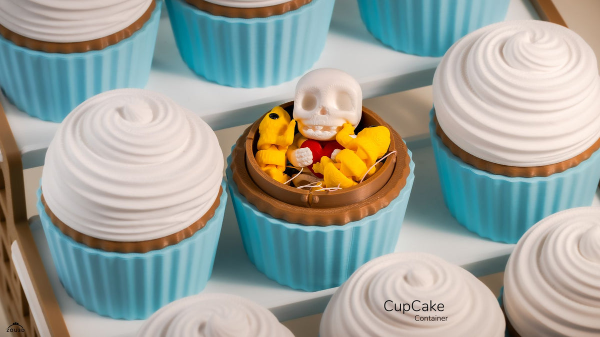 Cupcake Container opened to show a tiny character inside