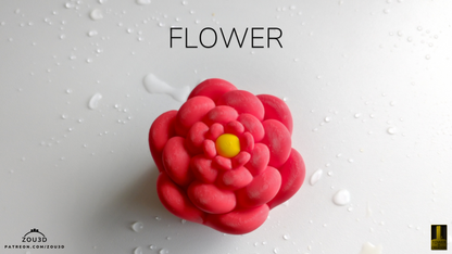 Red Flower fidget toy with layered petals