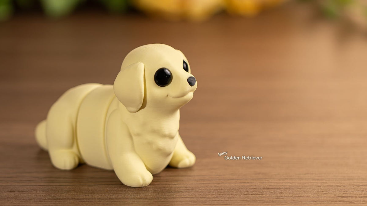 Baby Golden Retriever fidget toy, side view