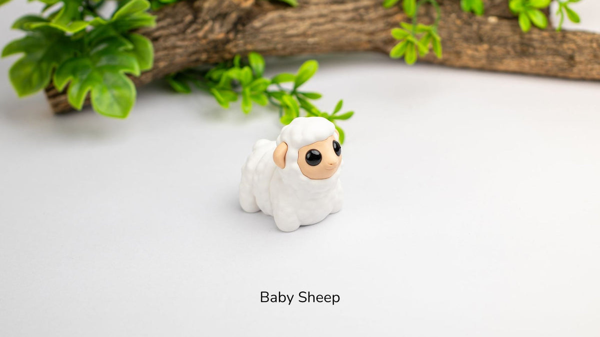 Fluffy white Baby Sheep fidget toy