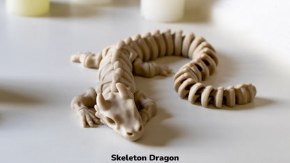 Cream Skeleton Noodle Dragon with jointed bones