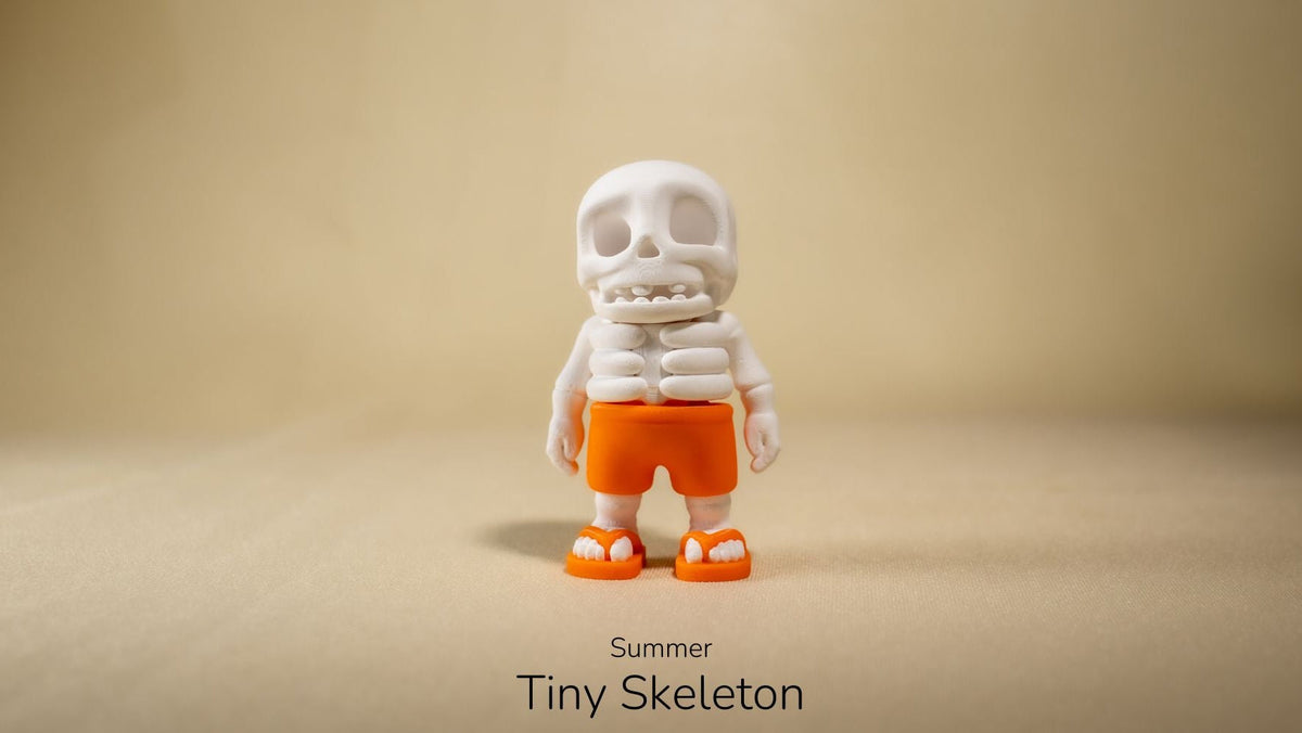 Summer Tiny Skeleton in holiday clothes