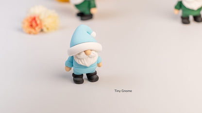 Blue and white Tiny Gnome fidget toy