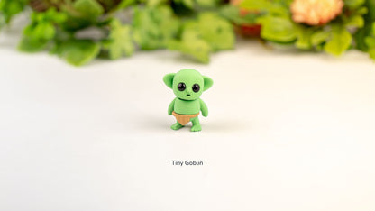 Green Tiny Goblin fidget toy close up